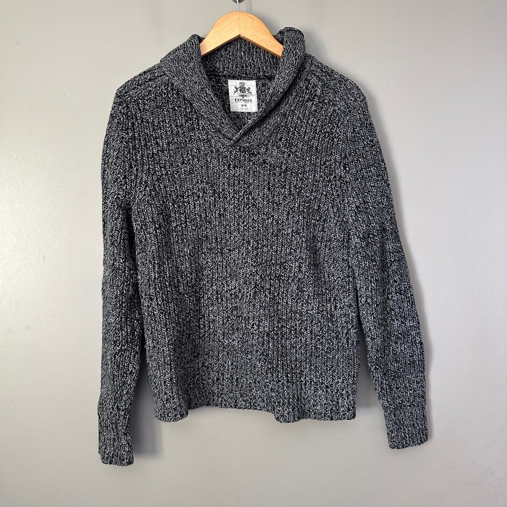Men's Express Gray Shawl Collar Sweater